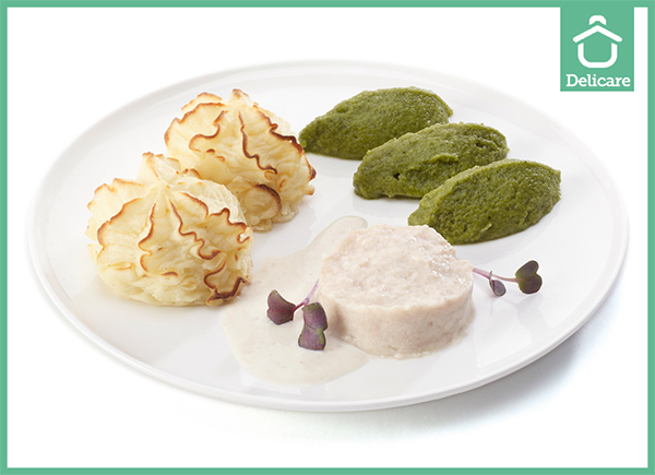 IDDSI 5 - Kip in crèmesaus met broccoli en aardappelpuree (gemalen)