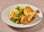 Gegrilde kippenbout met groentenmix en aardappelpuree