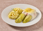 Witlofschotel met ham- en kaassaus en aardappelpuree
