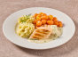 Zalmfilet in dillesaus met Parijse worteltjes en aardappelpuree