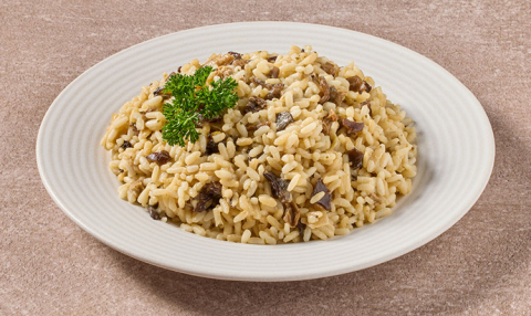 Romige risotto met bospaddenstoelen (vegetarisch)